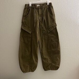 Urban Outfitters BDG station cocoon baggy barrel leg cargo pant in olive